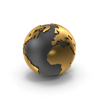 Gold World Map Sphere PNG & PSD Images