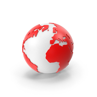 Red World Map Sphere PNG & PSD Images