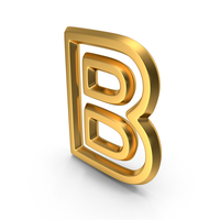 Letter M1F OutLine B Gold PNG & PSD Images