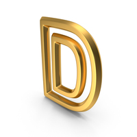 Letter M1F OutLine D Gold PNG & PSD Images