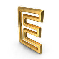 Letter M1F OutLine E Gold PNG & PSD Images