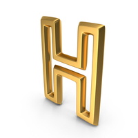 Letter M1F OutLine H Gold PNG & PSD Images