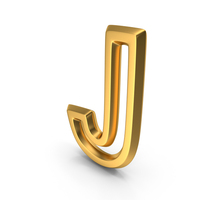 Letter M1F OutLine J Gold PNG & PSD Images