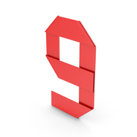 Red Ribbon Number 9 PNG & PSD Images