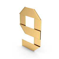 Gold Ribbon Number 9 PNG & PSD Images