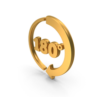 180 Degrees Icon Gold PNG & PSD Images
