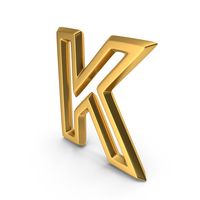 Letter M1F OutLine K Gold PNG & PSD Images