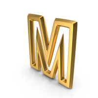 Letter M1F OutLine M Gold PNG & PSD Images