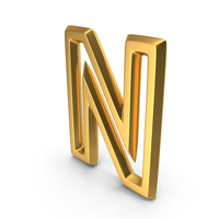 Gold Outline Letter N PNG & PSD Images