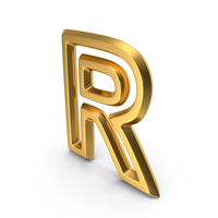 Letter M1F OutLine R Gold PNG & PSD Images