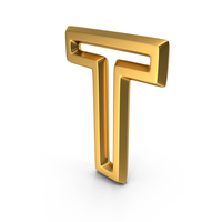 Gold Outline Letter T PNG & PSD Images