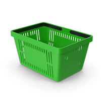 Green Shopping Basket PNG & PSD Images