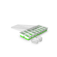 Ice Cube Mold filled with Ice Green PNG & PSD Images