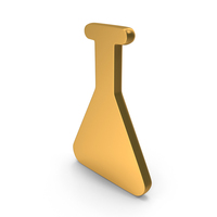 Gold Chemical Flask Icon PNG & PSD Images