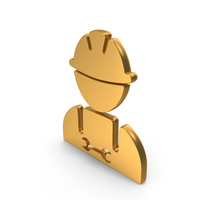Gold Construction Worker Icon PNG & PSD Images