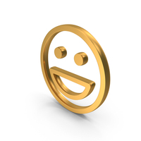 Gold Smile Face Outline Icon PNG & PSD Images