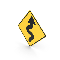 Winding Road Sign PNG & PSD Images