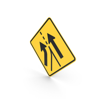 Added Left Lane On Slip Lane Road Sign PNG & PSD Images