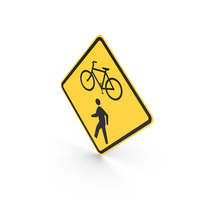 Bicycle And Pedestrians Sign PNG & PSD Images