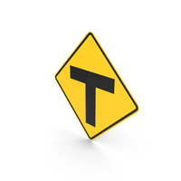 T Junction Road Sign PNG & PSD Images