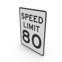 Speed Limit 80 Sign PNG & PSD Images