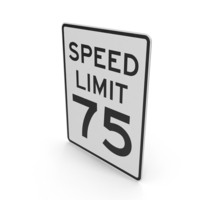 Speed Limit 75 Sign PNG & PSD Images