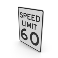 Speed Limit 60 Sign PNG & PSD Images