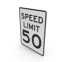 Speed Limit 50 Sign PNG & PSD Images