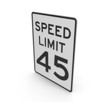 Speed Limit 45 Sign PNG & PSD Images