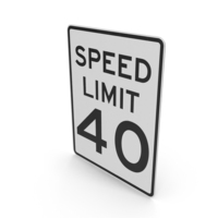 Speed Limit 40 Sign PNG & PSD Images