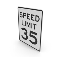 Speed Limit 35 Sign PNG & PSD Images