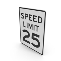 Speed Limit 25 Sign PNG & PSD Images
