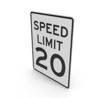 Speed Limit 20 Sign PNG & PSD Images