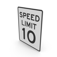 Speed Limit 10 Sign PNG & PSD Images