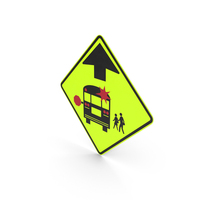 School Bus Stop Ahead Road Sign PNG & PSD Images