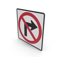 No Right Turn Road Sign PNG & PSD Images