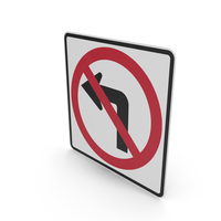 No Left Turn Road Sign PNG & PSD Images