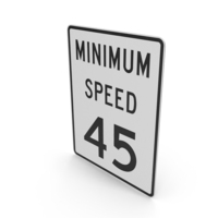 Minimum Speed 45 Road Sign PNG & PSD Images