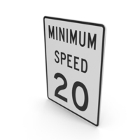 Minimum Speed 20 Road Sign PNG & PSD Images