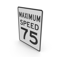Maximum Speed 75 Sign PNG & PSD Images