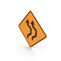 Double Reverse Curve Road Sign PNG & PSD Images