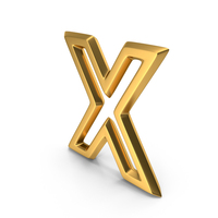 Letter M1F OutLine X Gold PNG & PSD Images