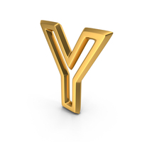 Letter Outline Y Gold PNG & PSD Images