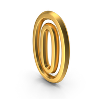 Number M1F OutLine 0 Gold PNG & PSD Images
