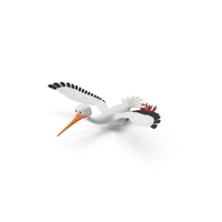 Flying Pose Cartoon Stork PNG & PSD Images