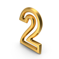 Number M1F OutLine 2 Gold PNG & PSD Images