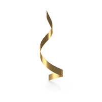 Gold Curly Ribbon PNG & PSD Images