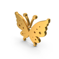 Butterfly Icon Gold PNG & PSD Images