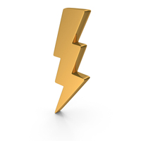 Lightning Strom Icon Gold PNG & PSD Images