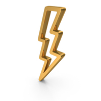 Out Line Lightning Strom Icon Gold PNG & PSD Images